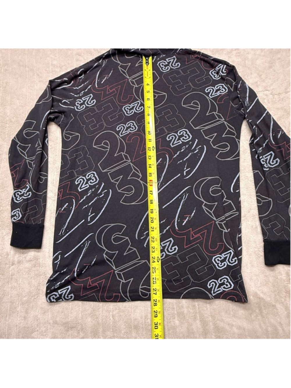 Men's Hustle G Black Red 23 Legend Michael Jordan Lightweight Hoodie Large - Picture 7 of 8